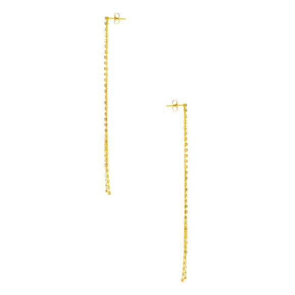 NWT Cloverpost Virgil Earrings in Yellow Gold & Crystal - Picture 2 of 2